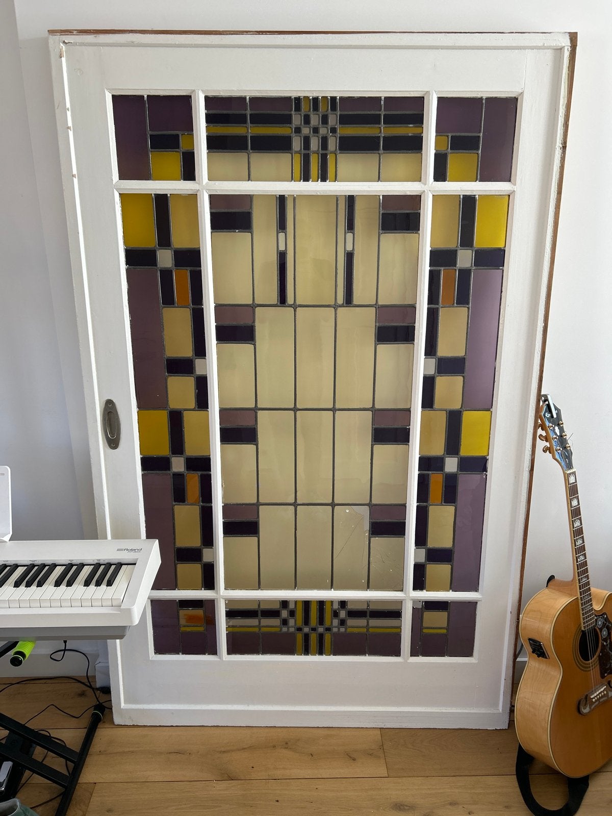 Binnendeur met Glas-in-lood, Ophalen, Gebruikt, 120 cm of meer, Binnendeur