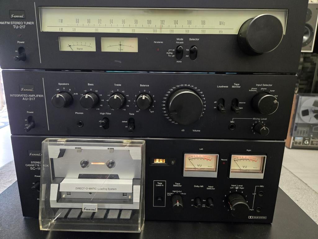 Vintage Sansui Audio Set: AU-317, TU-217, SC-1110, Tuner of Radio, Gebruikt, Losse componenten, Ophalen