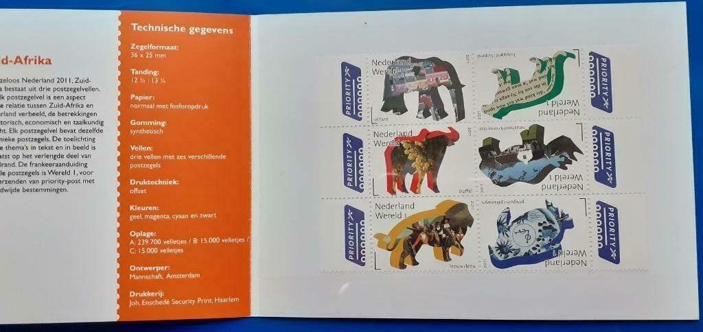 Postzegelmapje 439 - Grenzeloos Nederland 2011 Zuid Afrika, Postzegels en Munten, Ophalen of Verzenden, Na 1940, Postfris