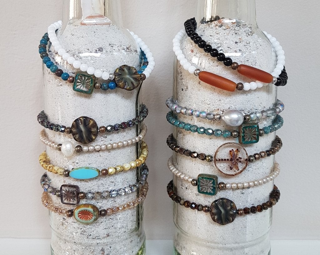 Hippe Boho Ibiza Armbandjes van Tsjechisch glas, Met bedels of kralen, Overige kleuren, Verzenden, Nieuw