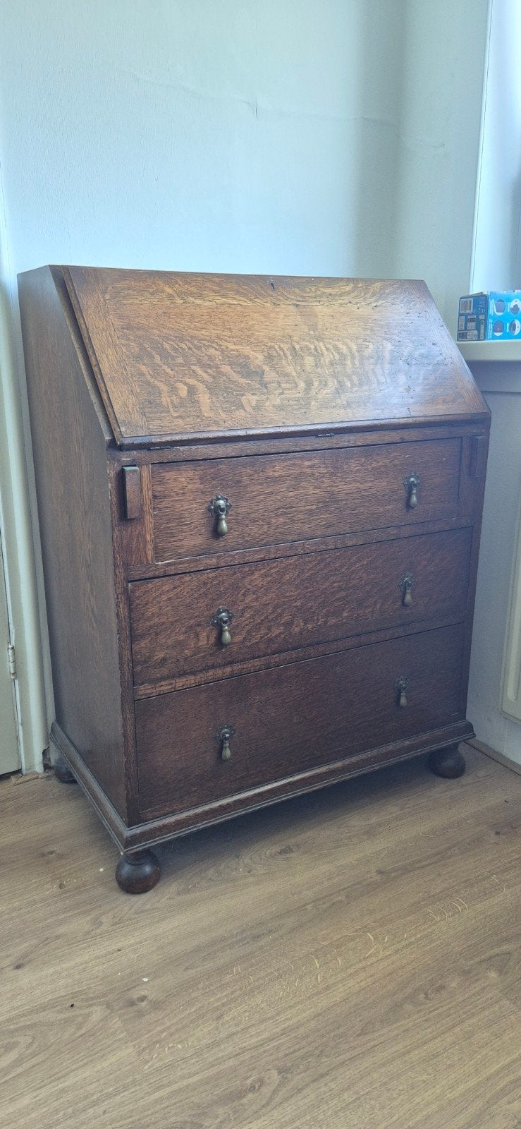 Antiek Engels secretaire bureau met lades, Antiek en Kunst, Antiek | Meubels | Kasten, Ophalen