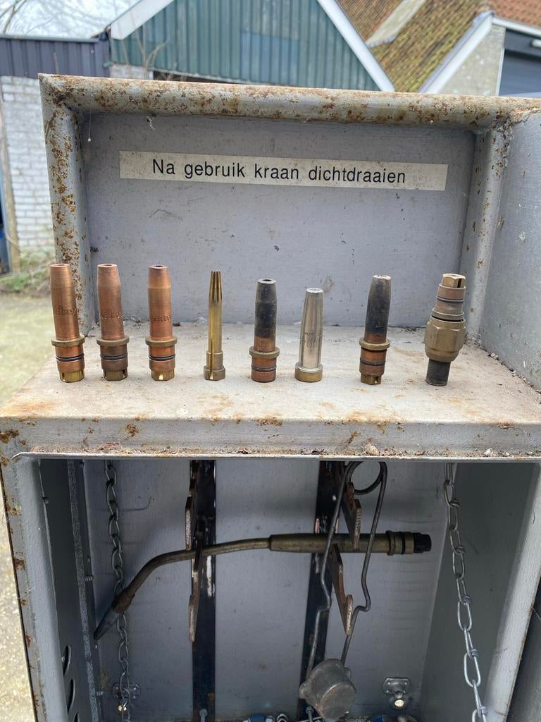 Complete Snijbrander Set met Gasflessen en Toebehoren, Doe-het-zelf en Verbouw, Gereedschap | Lasapparaten, Ophalen, Gebruikt