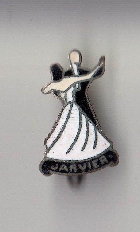 Janvier Dansschool emaille broche, Verzamelen, Gebruikt, Niet vindbaar, Niet vindbaar, Speldje of Pin