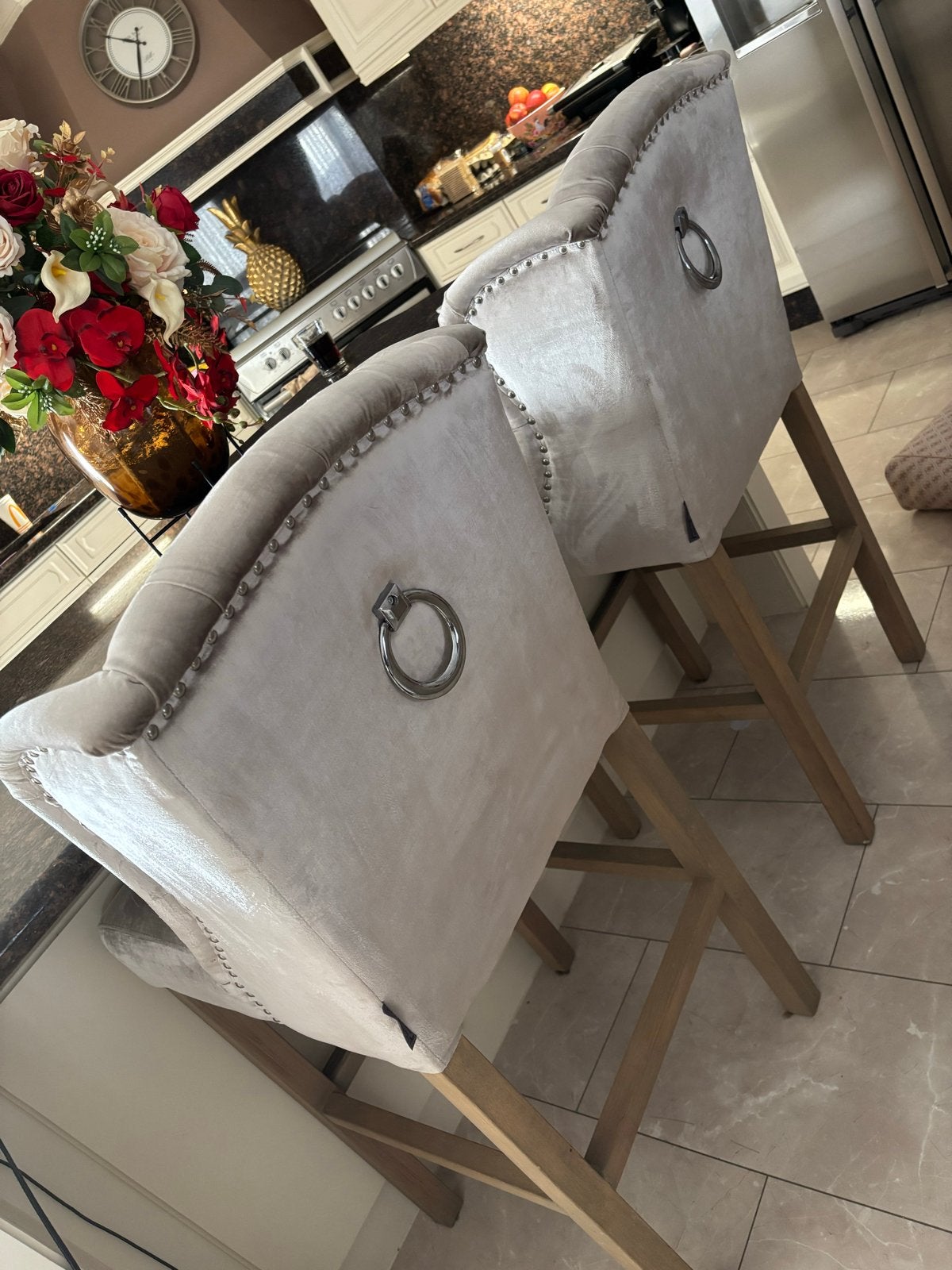 Luxe barstoelen van Richmond Interiors - Set van 2, Ophalen, Zo goed als nieuw, 90 cm of meer, Hout