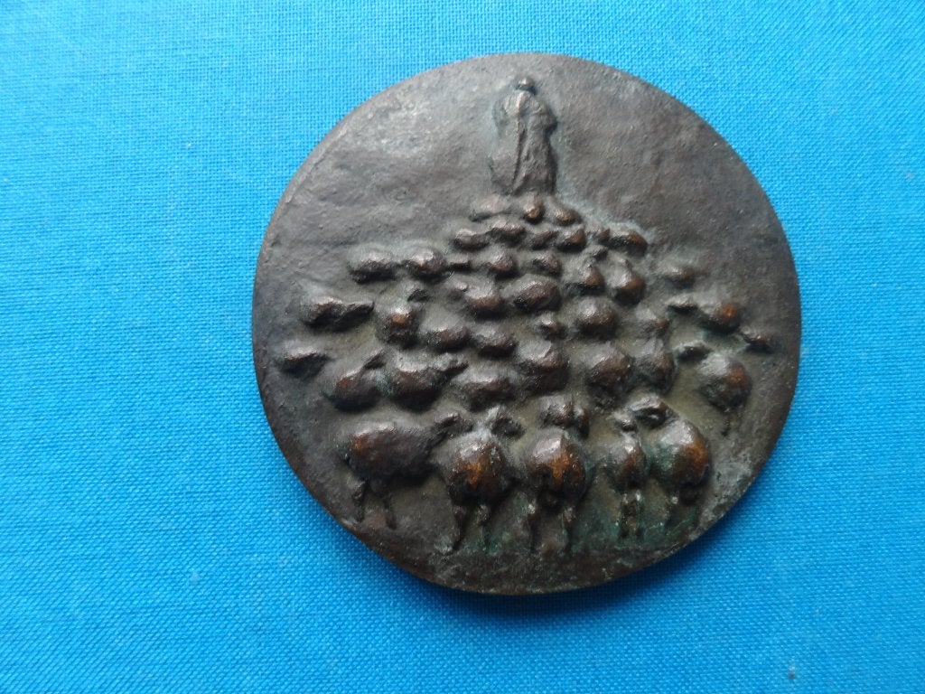 Herder met schapen, Christl Seth-Höfner, 1972, Begeer, 63 mm, Antiek en Kunst, Kunst | Beelden en Houtsnijwerken, Overige typen