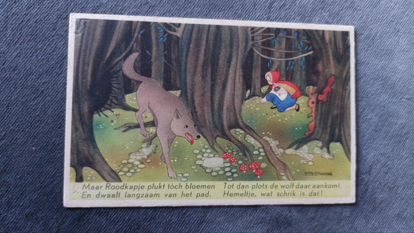 Willy Schermelé' Sprookjes-serie "Roodkapje" nr.2 tekst, Verzamelen, Verzenden, 1940 tot 1960, Gelopen, Overige thema's