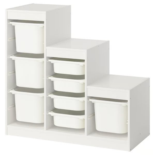 TROFAST Opbergcombinatie met bakken, wit, 99x44x94 cm, Ophalen, Kast, Zo goed als nieuw, 75 tot 100 cm