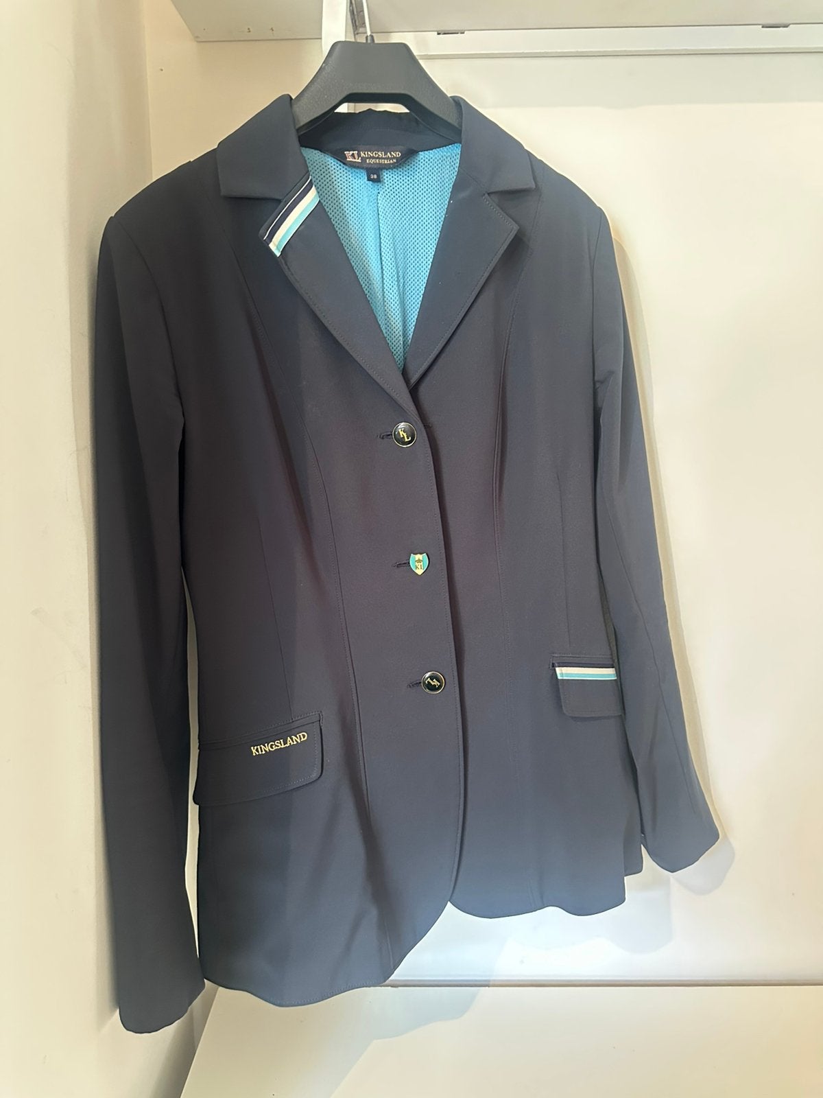 Wedstrijd jasje, Dieren en Toebehoren, Paardrijkleding, Blauw, Kingsland, Ophalen of Verzenden, Zo goed als nieuw