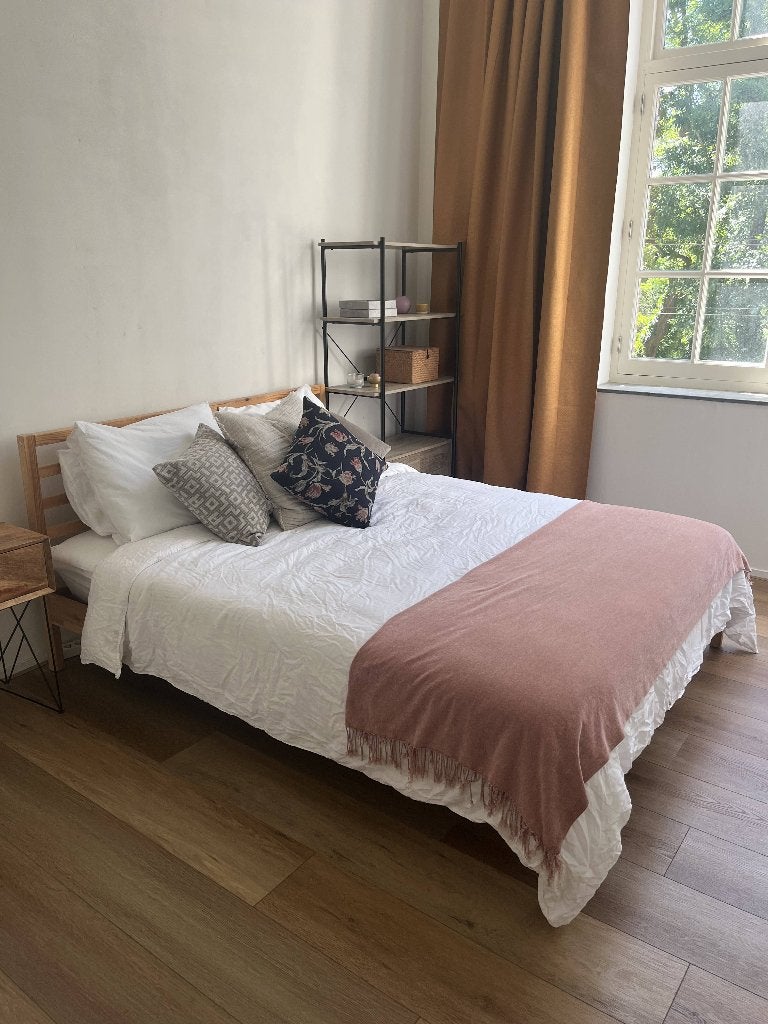 IKEA TARVA tweepersoonsbed 160x200 + matras — compleet, Ophalen, Gebruikt, Bruin, Tweepersoons