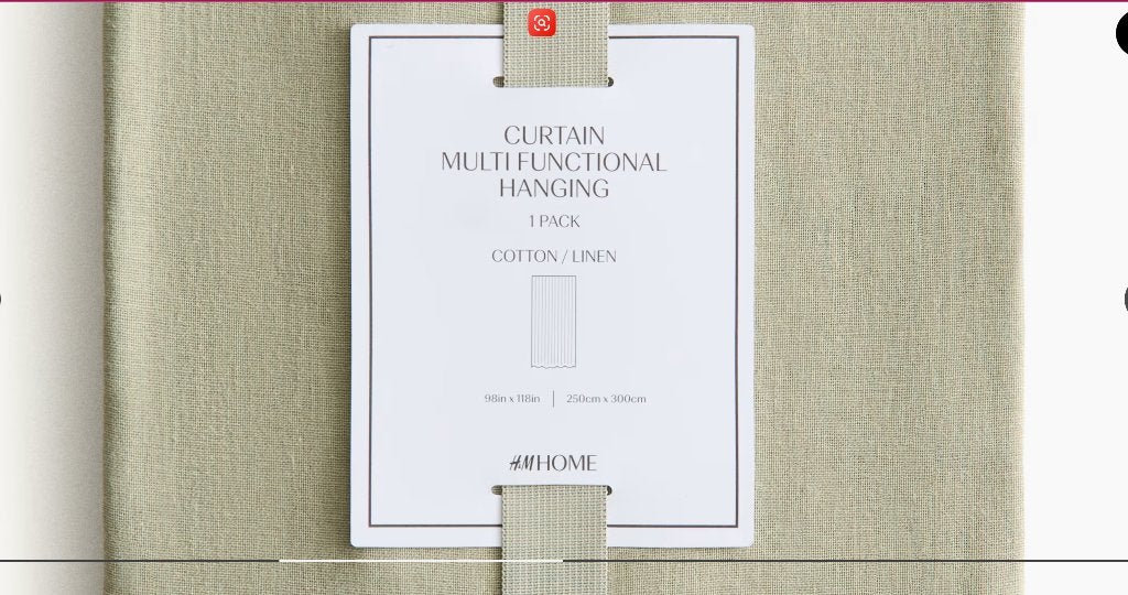 H&M Linnenmix Gordijn – Extra Lang & Breed (250x300 CM)-, 200 cm of meer, Nieuw, Ophalen of Verzenden, 200 cm of meer