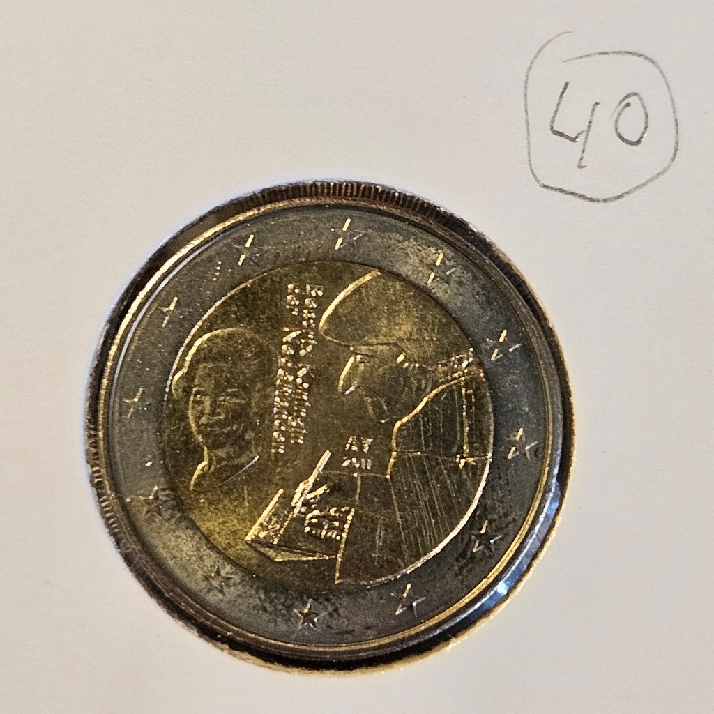 40 € 2,00 Nederland; Erasmus	2011, Ophalen of Verzenden, Overige landen, 2 euro, Losse munt