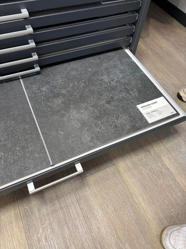 5x Tegel procasa coast antraciet 60x60 cm, Ophalen, 60 cm of meer, Keramiek, Nieuw