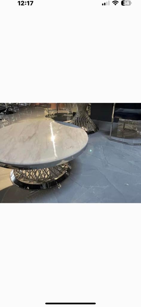 SALE! Nieuw Salontafel spin marmer, Huis en Inrichting, Tafels | Salontafels, 100 tot 150 cm, Ophalen of Verzenden, Zo goed als nieuw