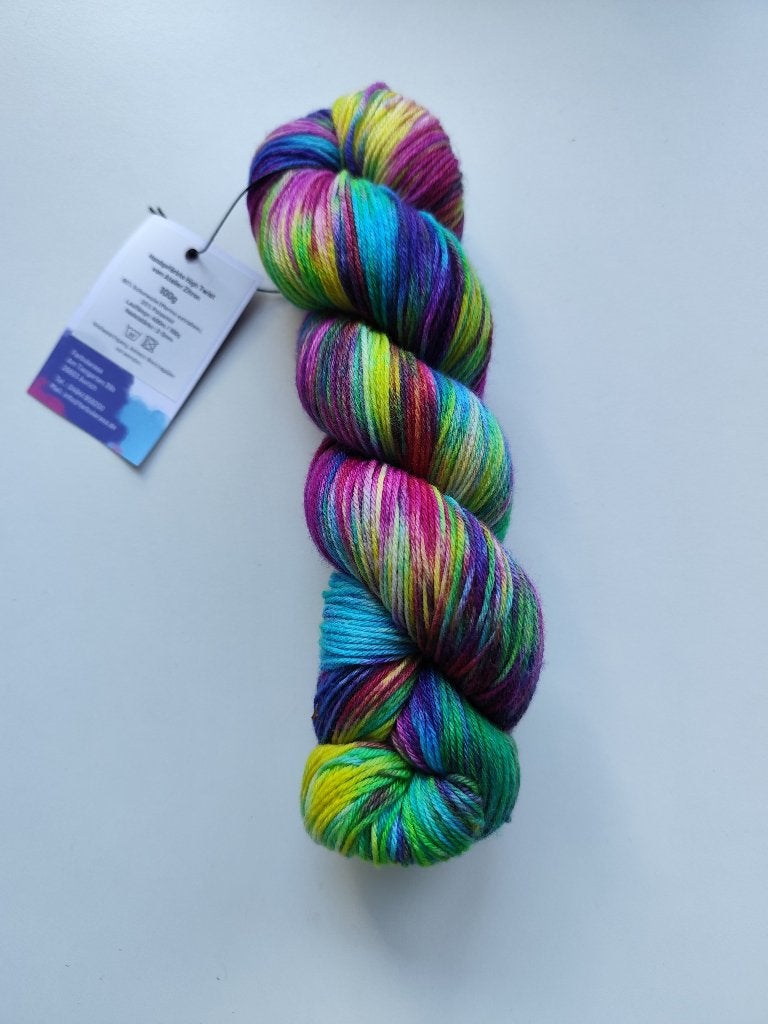 T.k. streng handgeverfd merino sokkengaren Bunte Melange, Ophalen of Verzenden, Nieuw, Breien of Haken, Wol of Garen