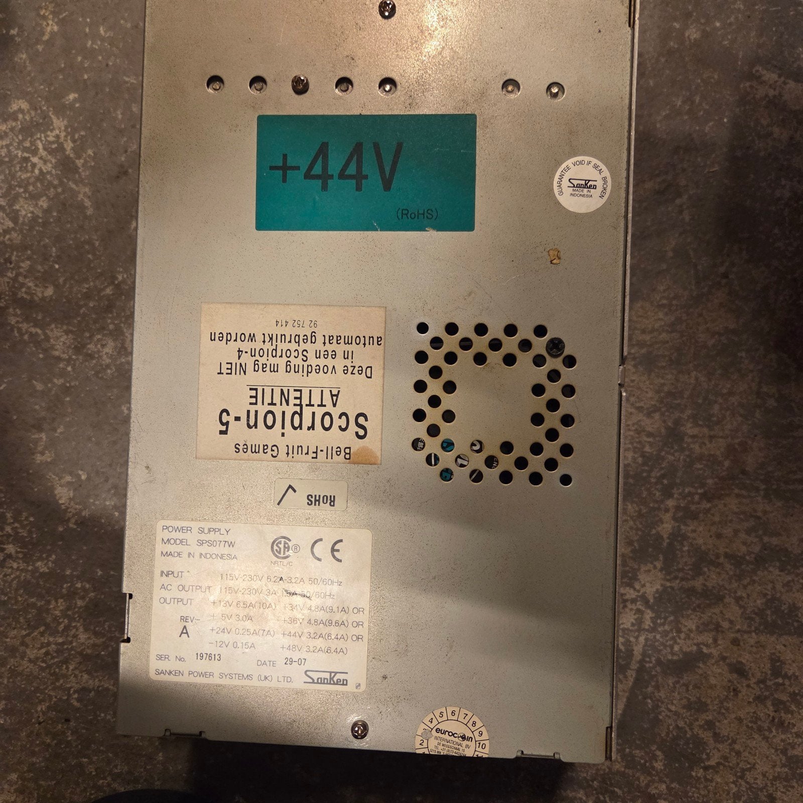 Sanken Power Systems SPS077W Voeding voor Scorpion-5, Ophalen of Verzenden, Gebruikt