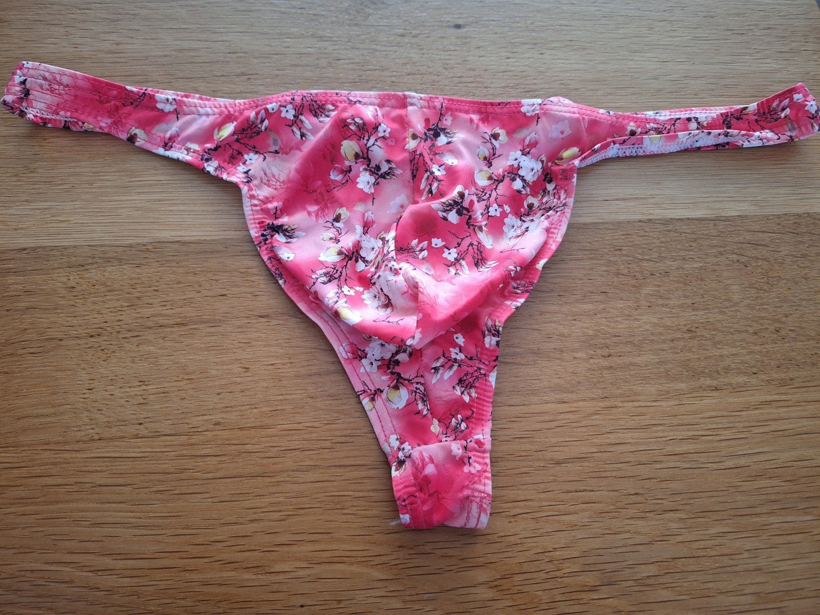 Herenstring met bloemenprint - Maat L, Verzenden, Roze, Overige typen