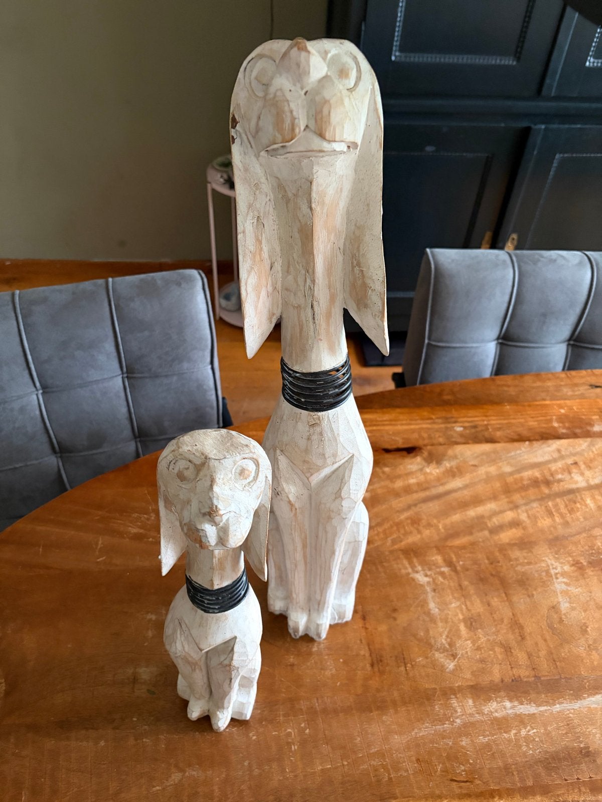 Decoratie hondenbeelden, Hout, Gebruikt, Overige stijlen, Ophalen of Verzenden