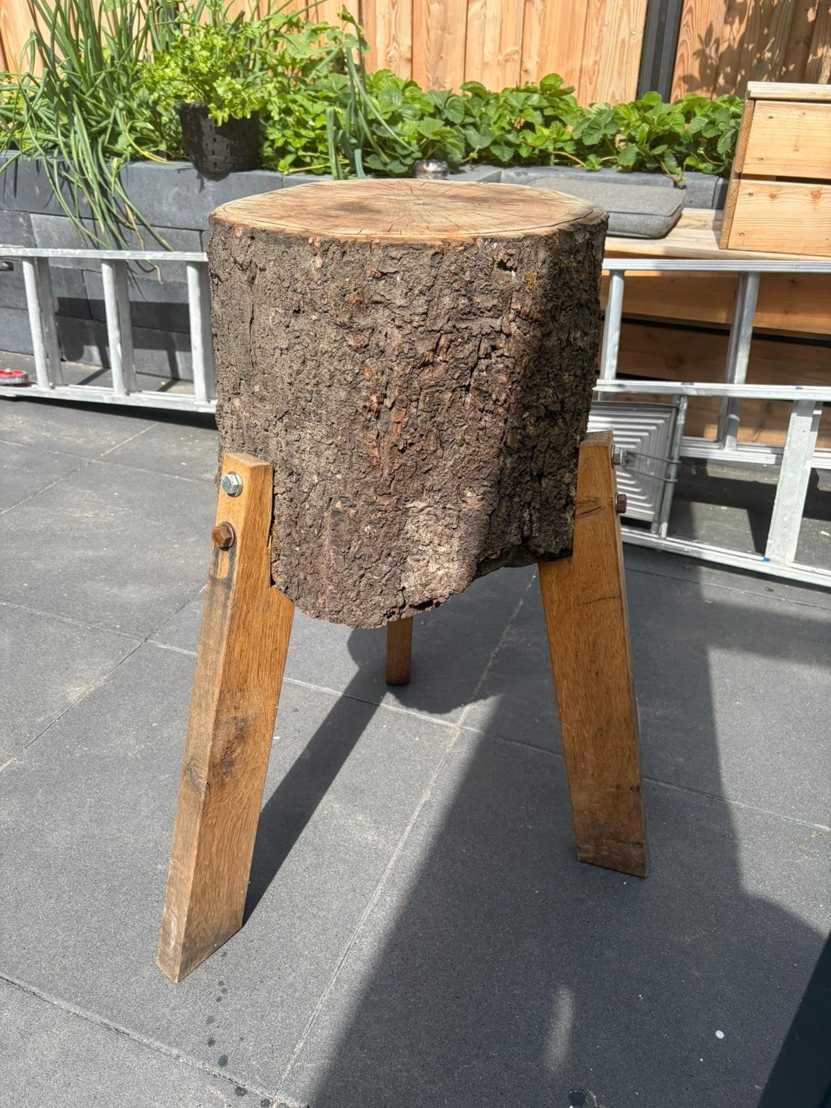 Kapblok / Hakblok voor vlees, vis of bloempot in de tuin, Ophalen, Gebruikt
