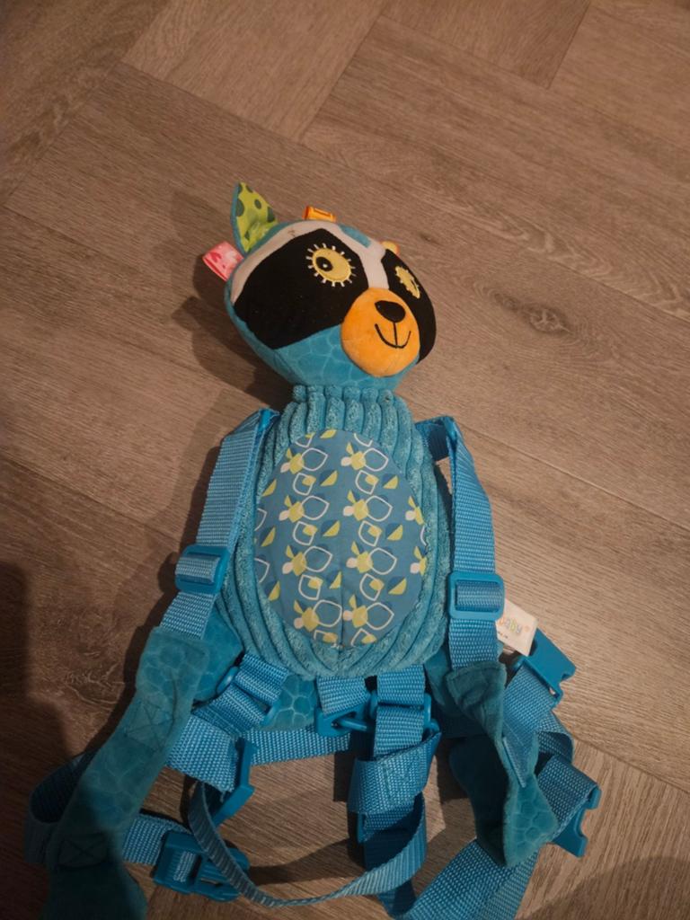 Blauwe wasbeer looplijn/tuigje voor kinderen, Ophalen of Verzenden, Zo goed als nieuw
