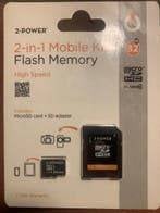 2-Power High Speed Micro SD kaart + SD adapter 32 GB class10, Ophalen, SD, 32 GB, 2-Power