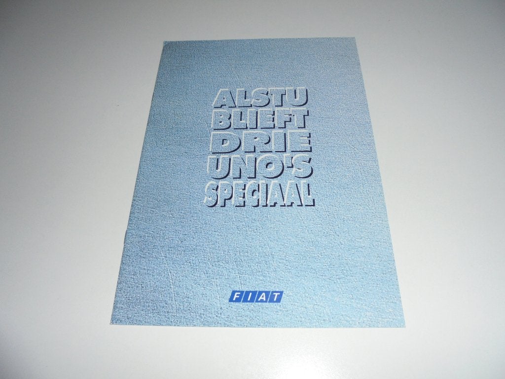 brochure Fiat Uno speciale series, Ophalen of Verzenden, Nieuw, Overige merken