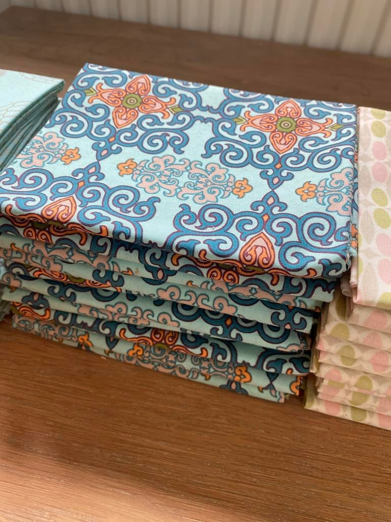 9x Quilt Stof Lapjes 50x55 cm - Asian Market Collectie, Hobby en Vrije tijd, Stoffen en Lappen, Overige kleuren, Nieuw, Ophalen of Verzenden