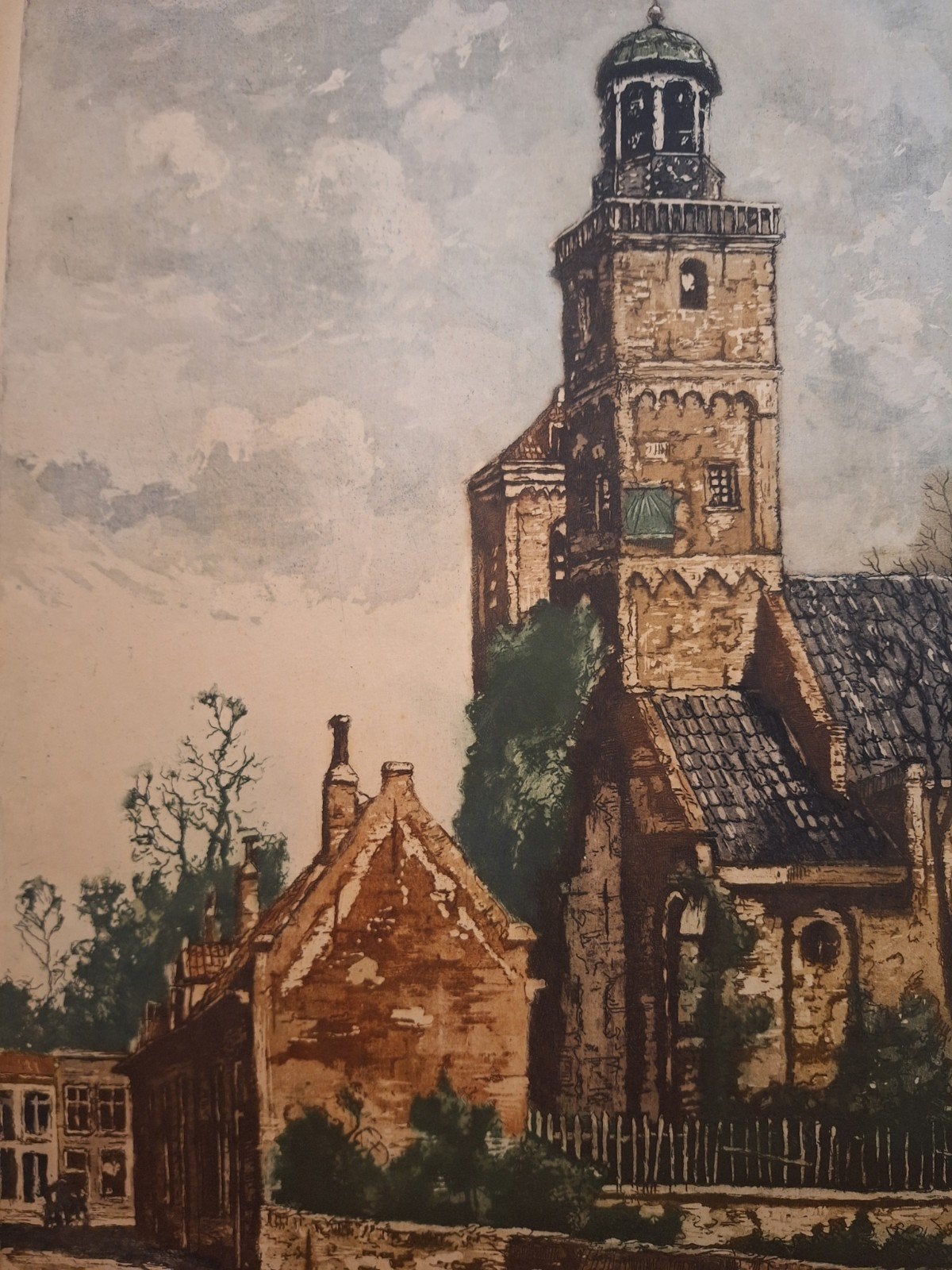 Ets Utrecht door Jan Sirks - Mariakerk, Ets, Stadsgezicht, Ophalen of Verzenden, Genummerd