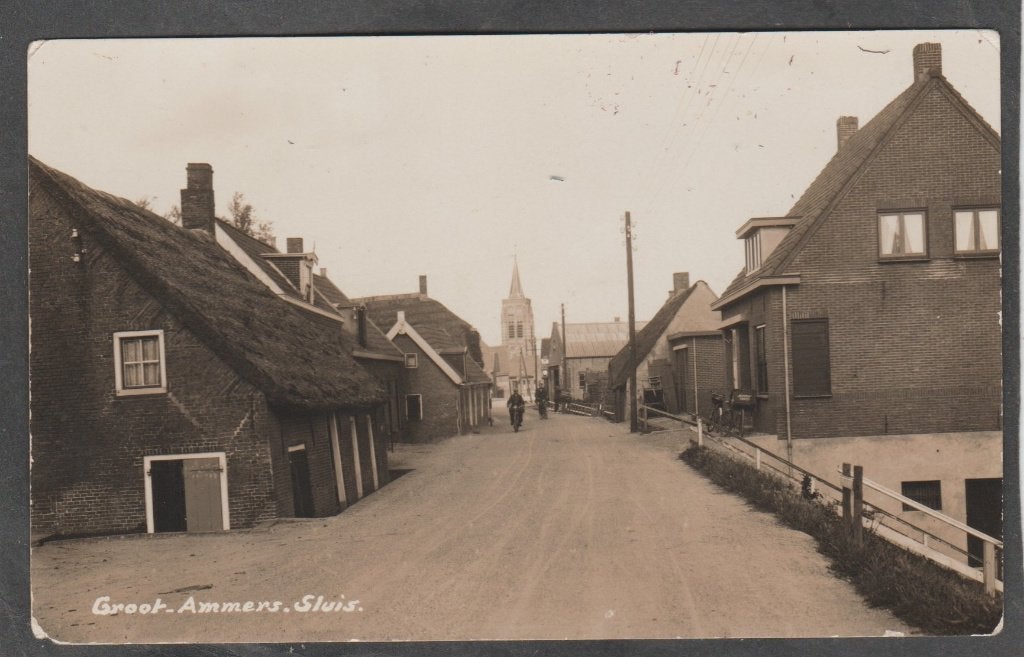 groot ammers dorpsgezicht sluis newo kaart, Verzenden, 1920 tot 1940, Ongelopen, Zuid-Holland