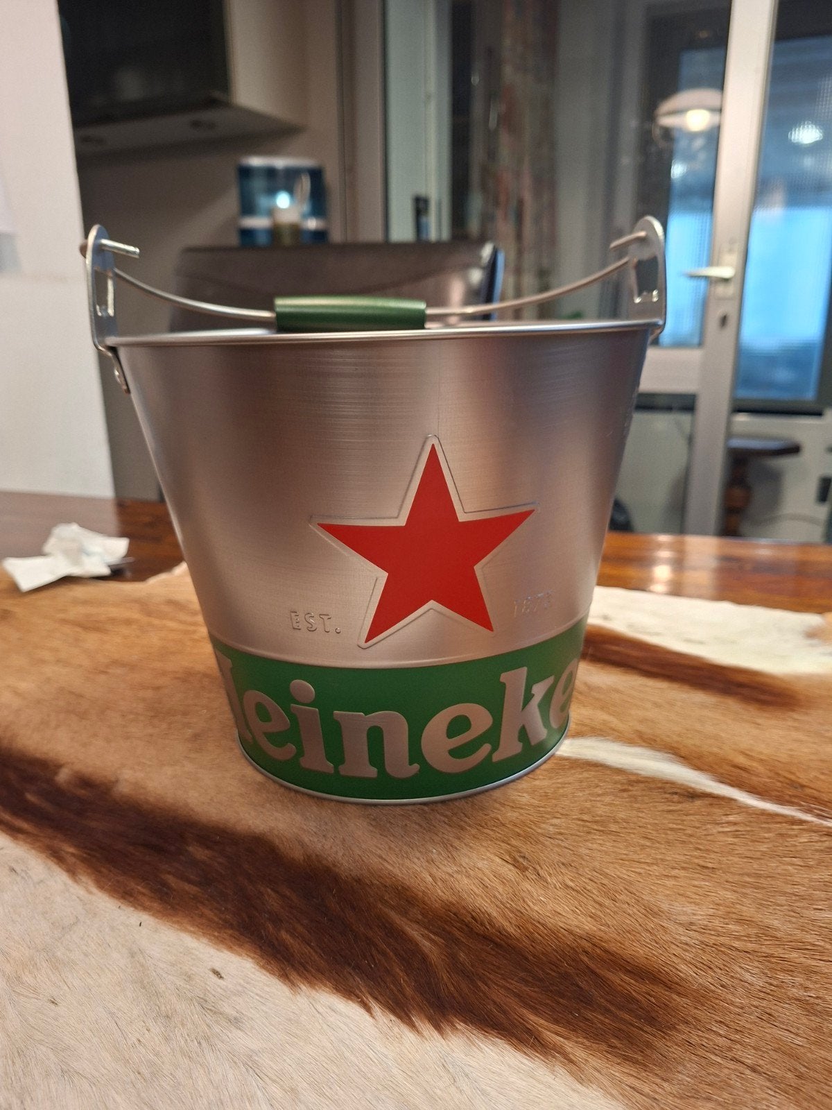 Heineken Bierkoeler / IJsemmer met Flesopener, Vintage, Gebruikt, Meerkleurig, Ophalen of Verzenden