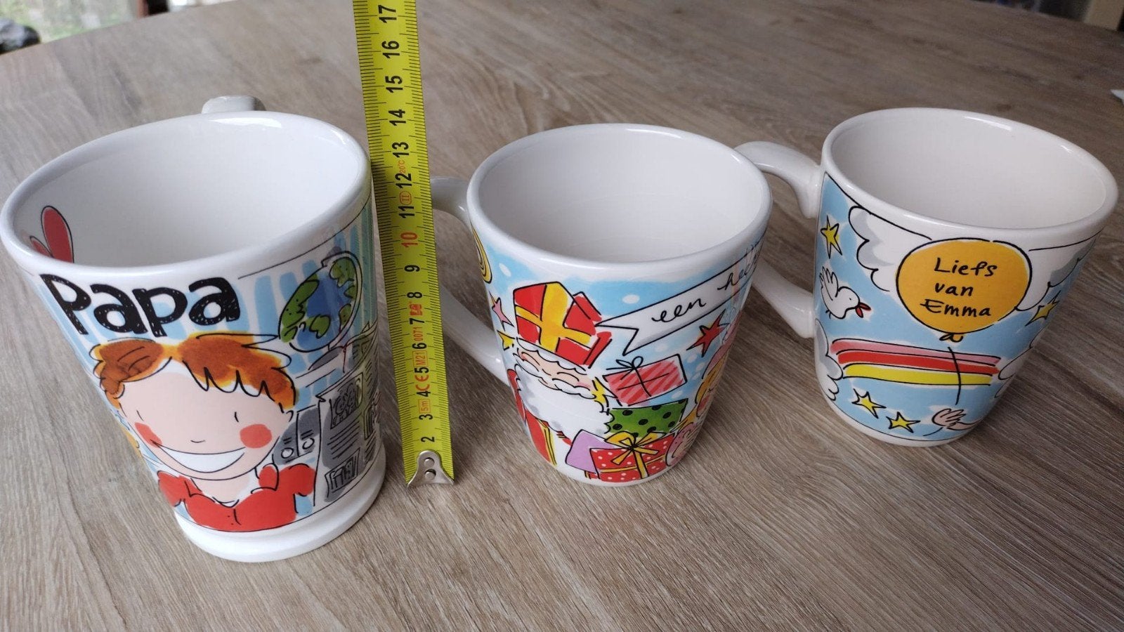 Drie vrolijke mokken Blond Amsterdam, Ophalen of Verzenden, Steen/keramiek, Meerkleurig, Overige merken