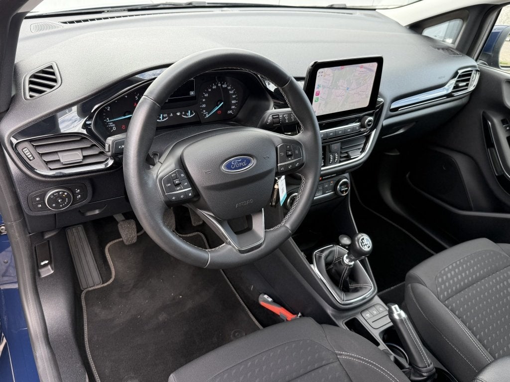 Ford Fiesta 1.0 EcoB. Titanium | NAP | CarPlay | Park.sensor, Stof, Gebruikt, 580 kg, Blauw
