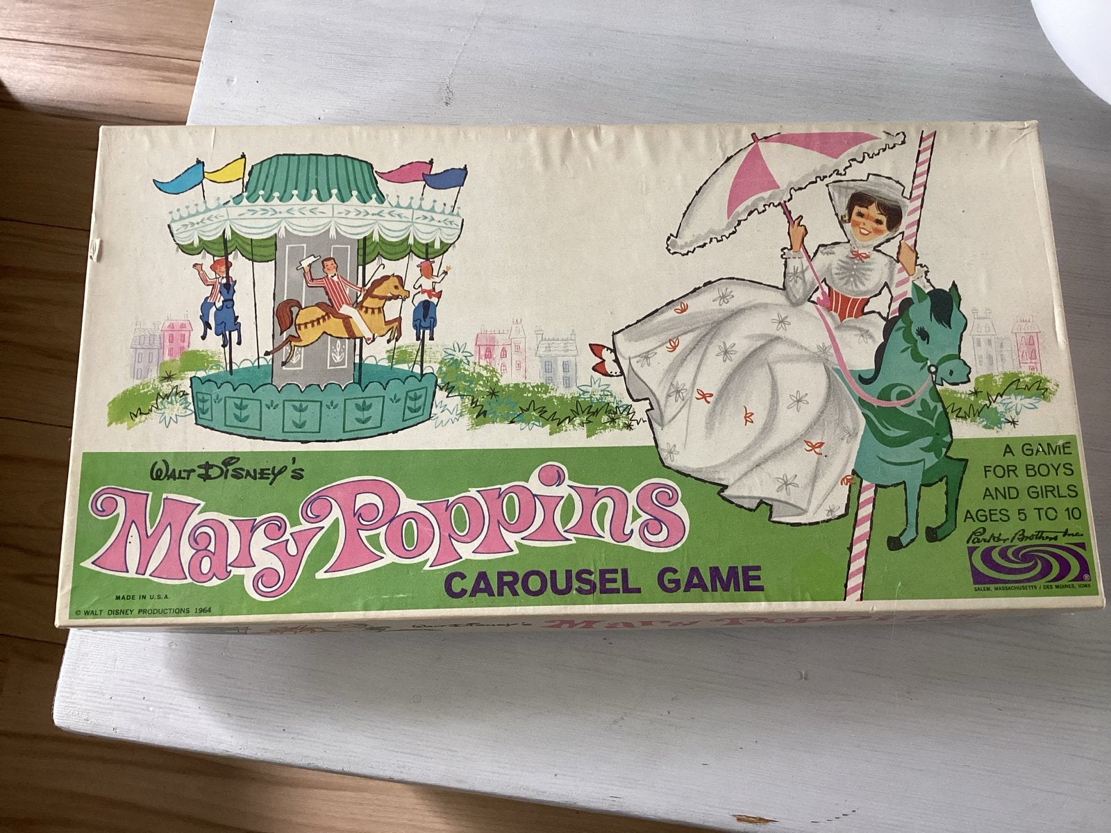 Walt Disney's Mary Poppins Carousel Game Bordspel, Drie of vier spelers, Ophalen of Verzenden, Gebruikt