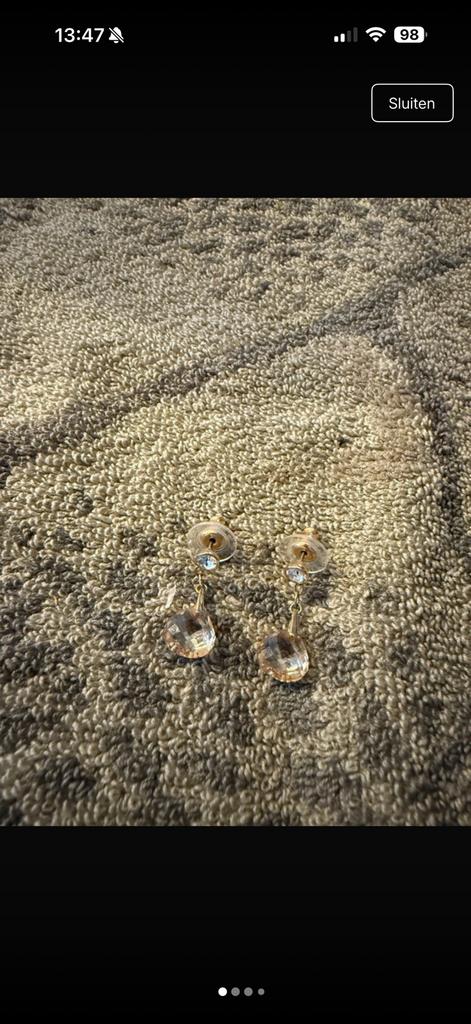 swarovski goude oorbellen, Ophalen of Verzenden, Zo goed als nieuw, Overige merken