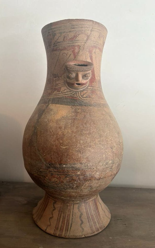 Pre-Columbiaans aardewerk - polychrome vaas, Antiek en Kunst, Ophalen of Verzenden