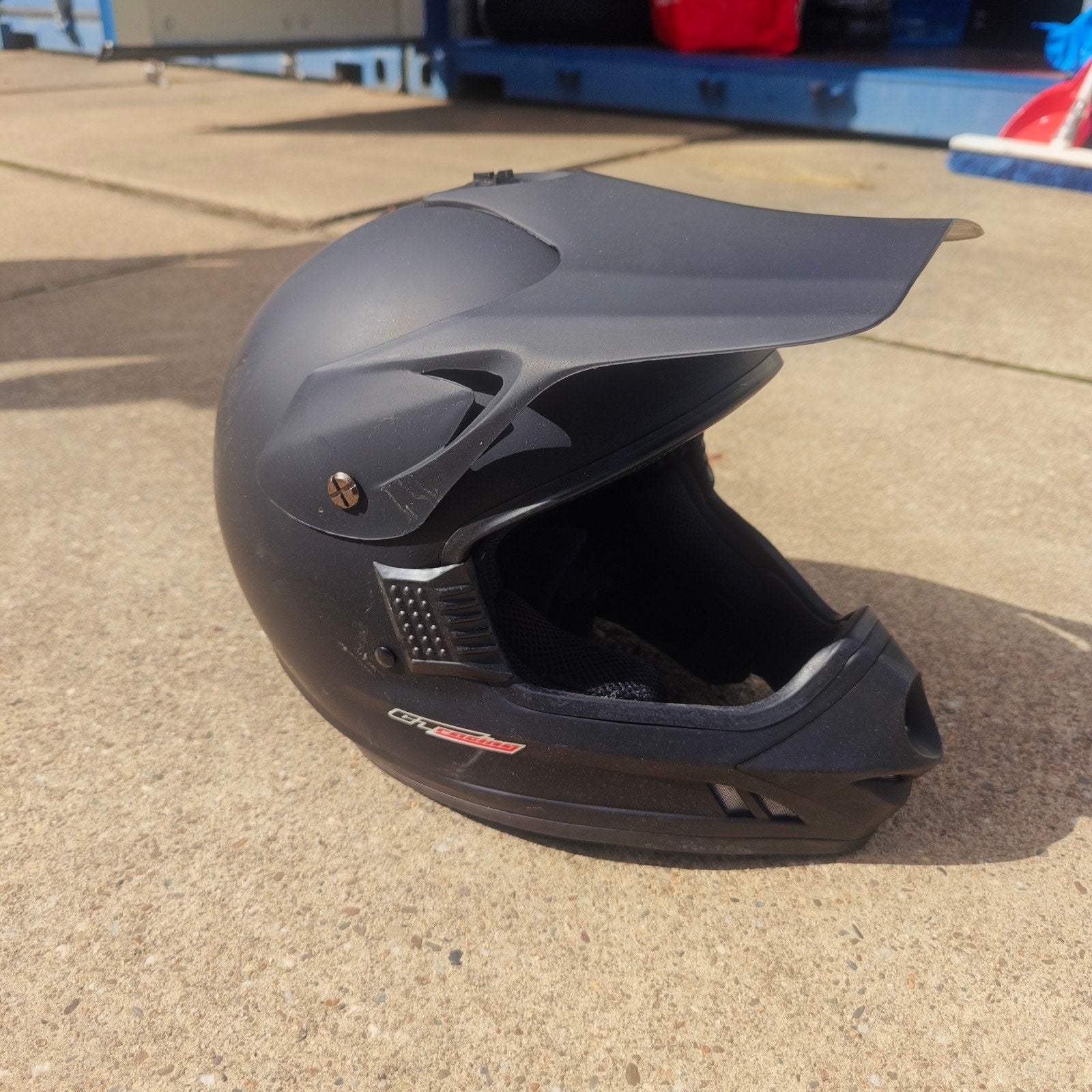 GT Racing Offroadhelm - Mat Zwart - Maat M, Motoren, M, Tweedehands, Ophalen, Overige merken