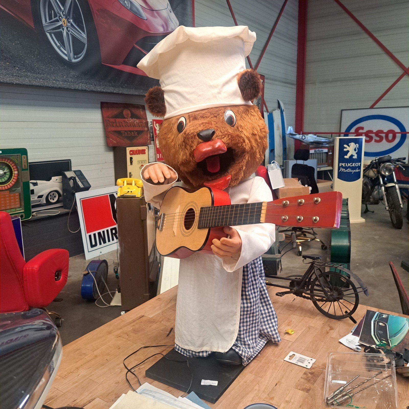 Automaton bakkerbeer muzikant V&D '70er jaren, Verzamelen, Ophalen, Gebruikt