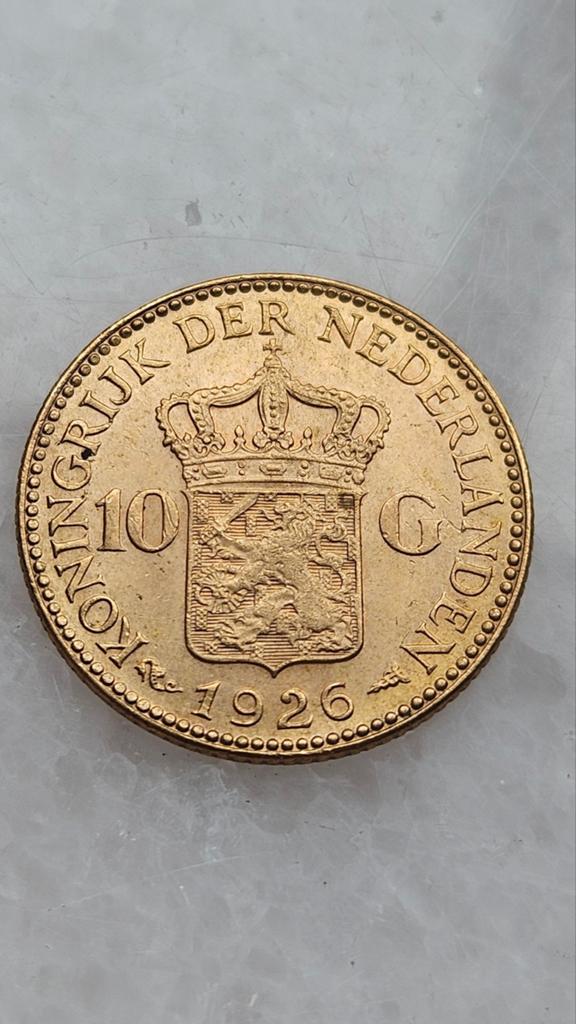 Gouden tientje 1926, Ophalen of Verzenden, Koningin Wilhelmina, Overige waardes, Goud