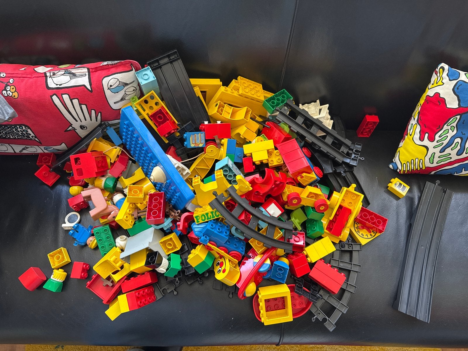 Grote partij LEGO Duplo met rail  en figuren, Kinderen en Baby's, Gebruikt, Ophalen of Verzenden, Duplo, Inclusief accessoires