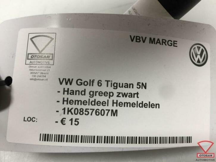 vw golf 6 tiguan vag handgreep zwart hemel voor 1k0857607m, Auto-onderdelen, Interieur en Bekleding, Gebruikt, Volkswagen, Volkswagen AG