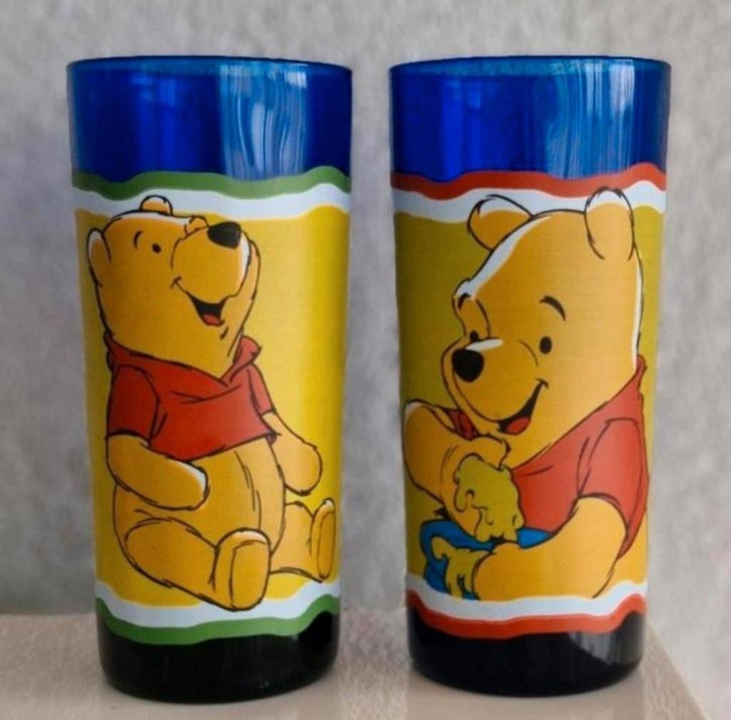 Twee Disney glazen Winnie de Pooh, Ophalen of Verzenden, Zo goed als nieuw