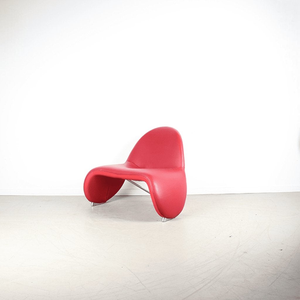 Leolux Sella Fauteuil Rood Leer, Niet ingevuld, Zo goed als nieuw, Niet ingevuld, Niet ingevuld