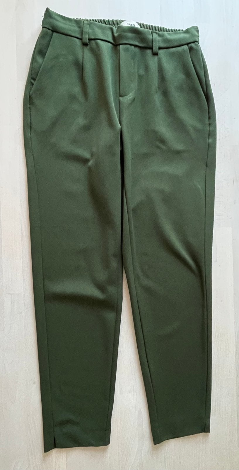 Object olijfgroene broek smalle pijpen maat 38, Maat 38/40 (M), Ophalen of Verzenden, Zo goed als nieuw, Lang