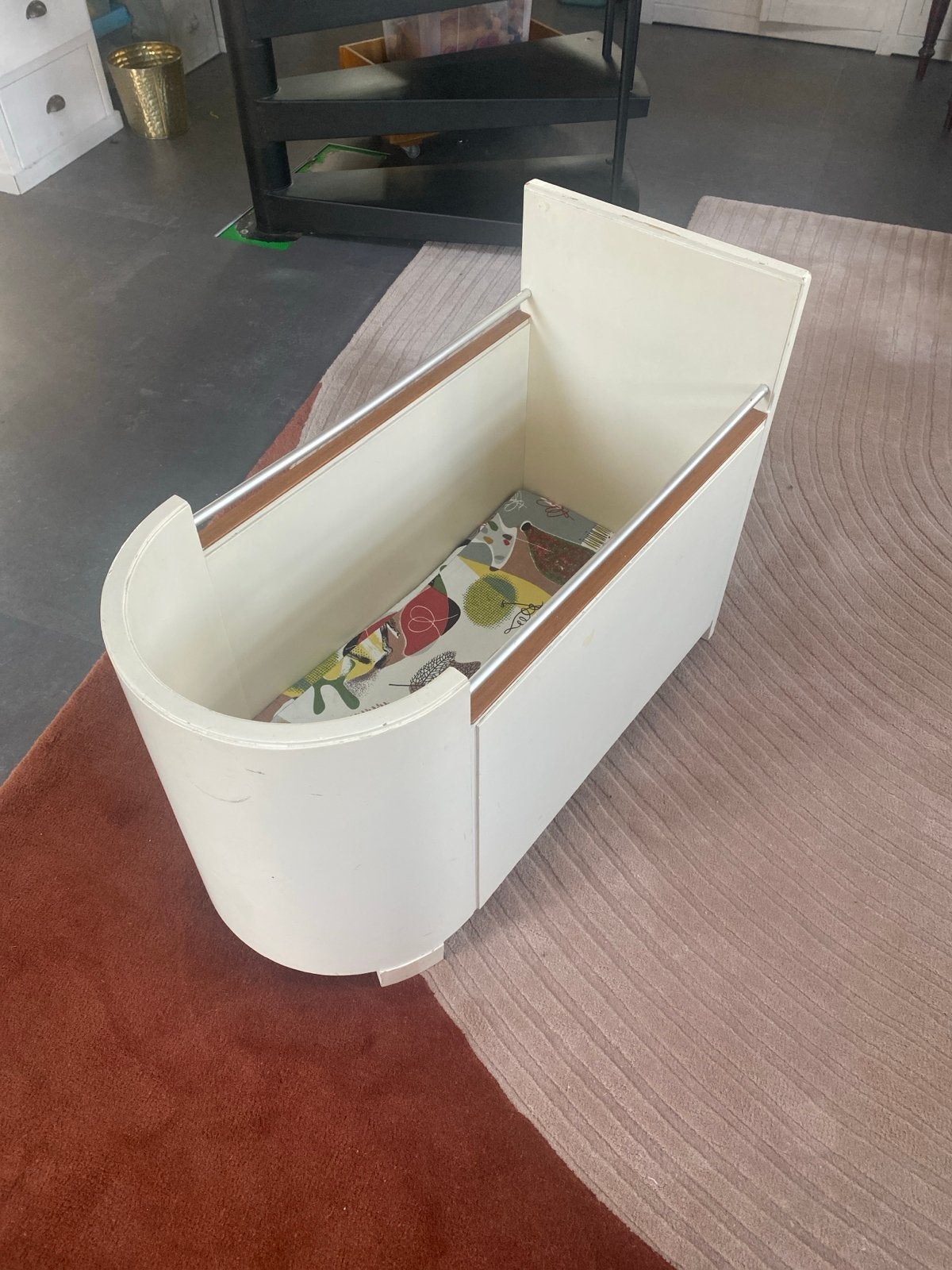 Vintage houten babybedje / ledikant (Jaren 50/60), Ophalen, Gebruikt, Wieg
