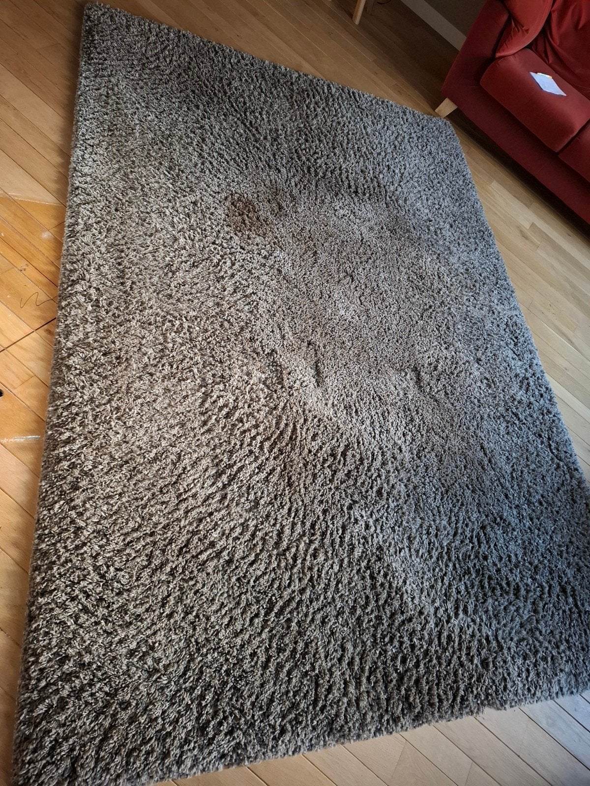 Groot grijs vloerkleed - Gebruikt, maar comfortabel, Ophalen, Gebruikt, Grijs, 200 cm of meer