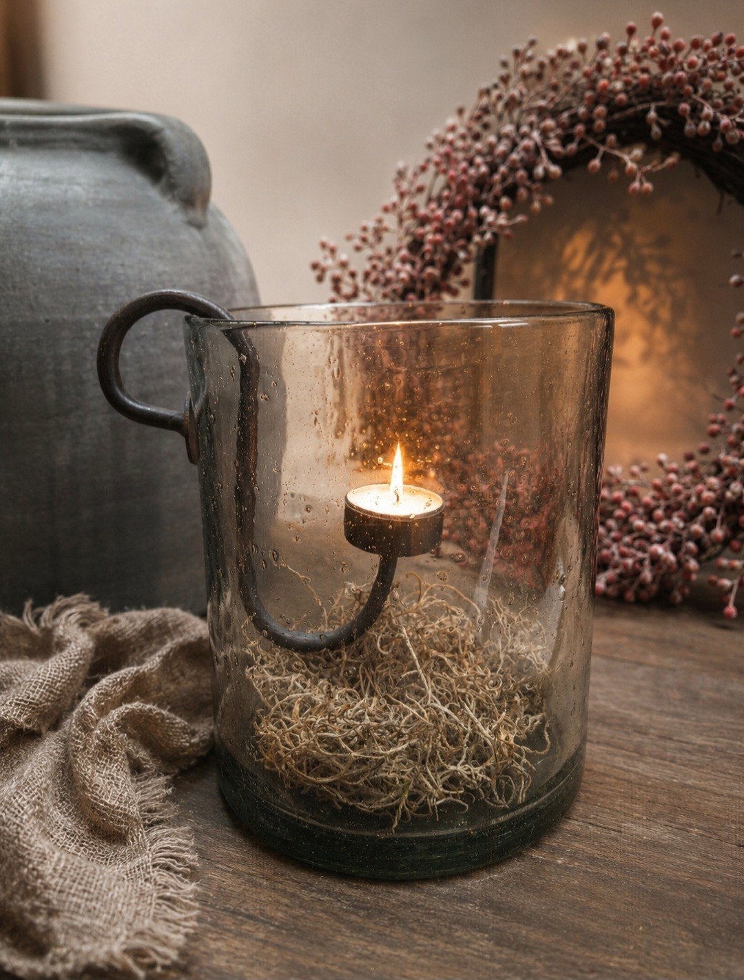 prachtig windlicht, Ophalen, Zo goed als nieuw, Glas, Windlicht