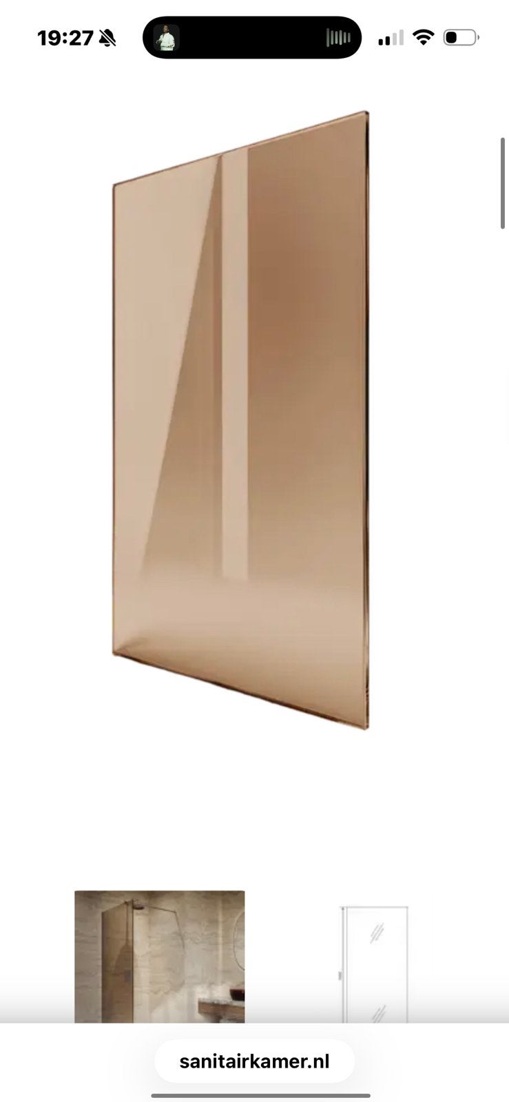 Brons douchraam nieuw, Ophalen, 50 tot 100 cm, Zo goed als nieuw, Minder dan 100 cm