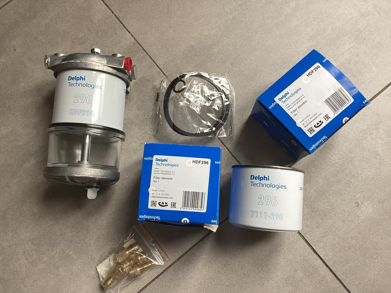 Delphi Diesel Filter met Waterscheider, aansluitset , filter, Ophalen of Verzenden, Nieuw, Motor en Techniek, Zeilboot of Motorboot