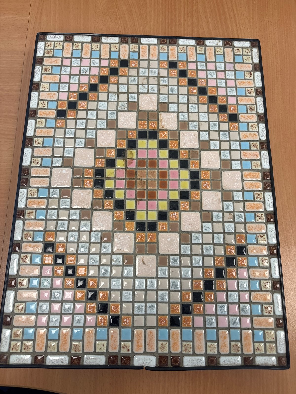 Vintage mozaïek bijzettafel/plantenstandaard, Verzenden