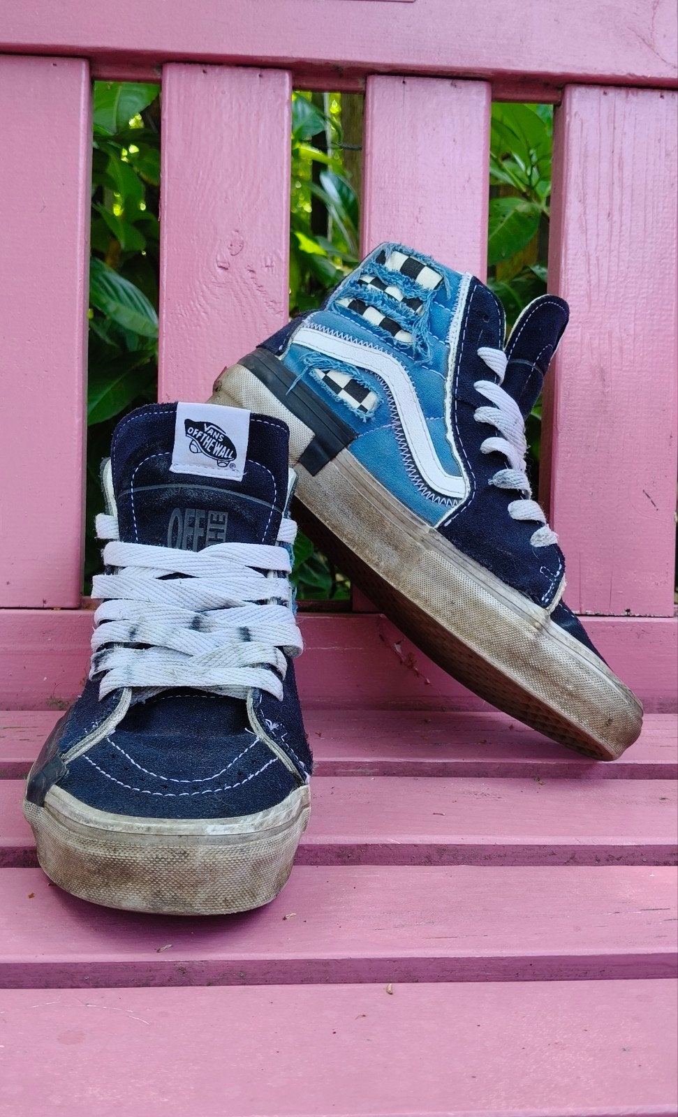 Vans - Sk8 Hi - Reconstruct (navy/white/black), Ophalen, Blauw, Sneakers of Gympen, Gedragen