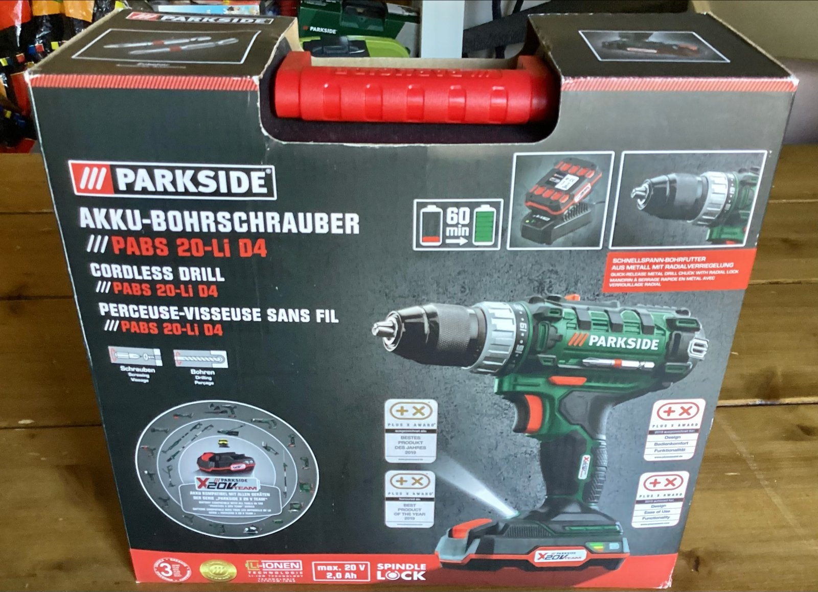 LEGE PARKSIDE PABS 20-LI O4 ACCU-SCHROEFBOORMACHINE KOFFER, Ophalen of Verzenden, Gebruikt, Minder dan 400 watt, Boor- en Schroefmachine